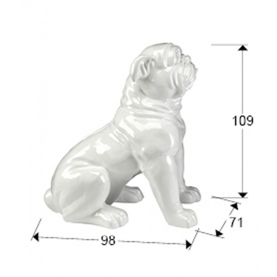 Figurina Decorativa Schuller ·White Bulldog · Large Figure, White 738613 Spania