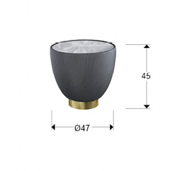 Masuta Schuller Candy - Side Table Grey-Brass 745437 Spania