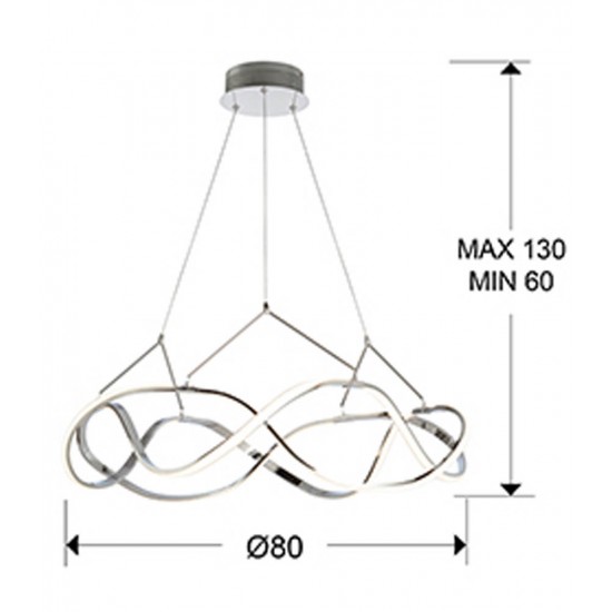 Suspensie Schuller ·Molly· Led Lamp Ø80 Chrome, Dimmable 763950D Led Spania