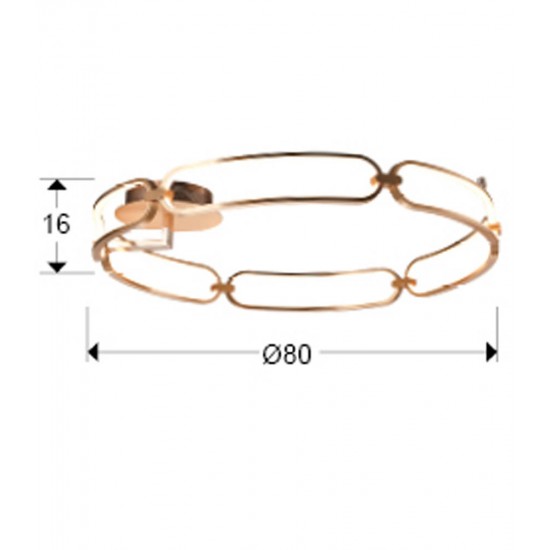 Lustra Plafon Schuller ·Colette· Led Ceiling Lamp Ø80, Rose Gold, Dimmable 786508D Led Spania