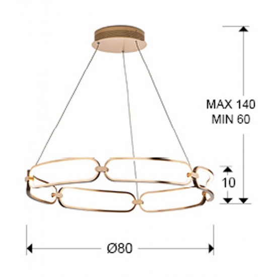 Suspensie Schuller ·Colette· Led Lamp Ø80 Rose Gold, Dimmable 786966D Led Spania