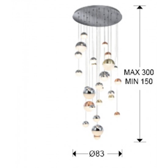 Candelabru Schuller ·Sphere· Large Size 27L Ø80, Cct 793960GK Led Spania