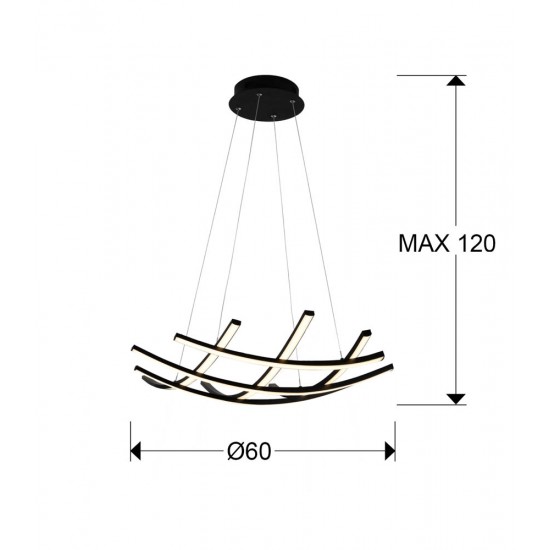 Suspensie Schuller ·Trama Ii· Lamp, Black, Ø60 797863 Led Spania