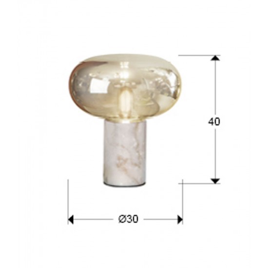 Veioza Schuller ·Fungi· Table Lamp 1L White Marble 837156 E27 Spania