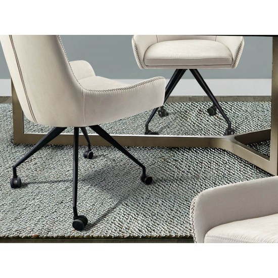 Fotoliu Schuller ·Diane· White Caster Wheel Chair, Grey Thread 935869 Spania