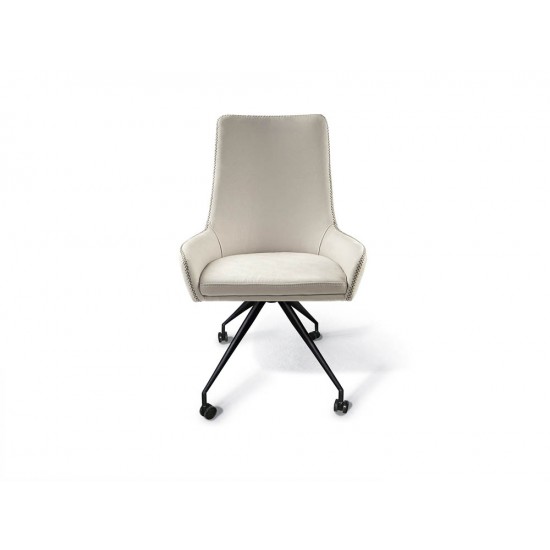Fotoliu Schuller ·Diane· White Caster Wheel Chair, Grey Thread 935869 Spania