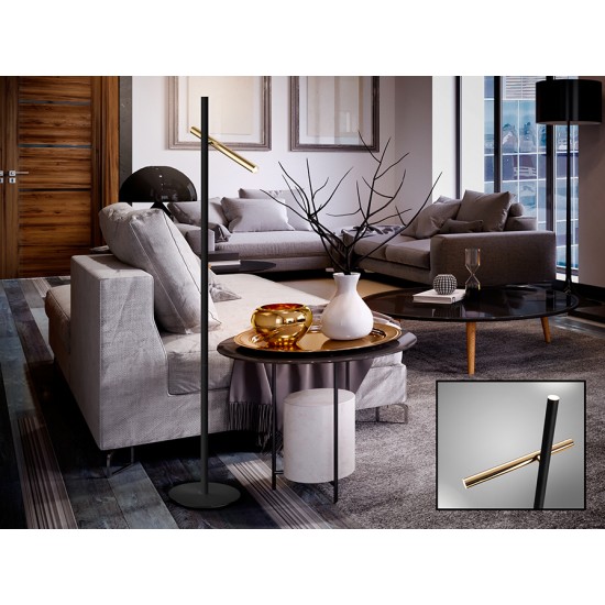Lampadar VARAS Schuller Led, Negru Mat|Auriu 373685 Spania