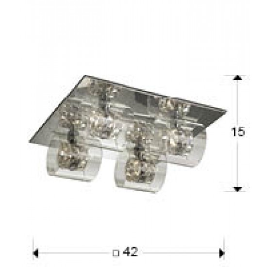 Lustra Plafon FLASH Schuller G9, Crom 391540 Spania