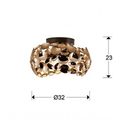 Plafoniera NARISA Schuller G9, Auriu Rose|Maro 266973N Spania