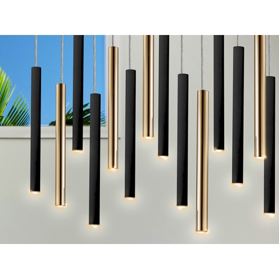 Suspensie VARAS Schuller Led, Auriu|Negru Mat 373425G Spania