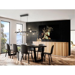 Suspensie ALTAIS II Schuller Led, Negru Mat|Auriu 364355D Spania