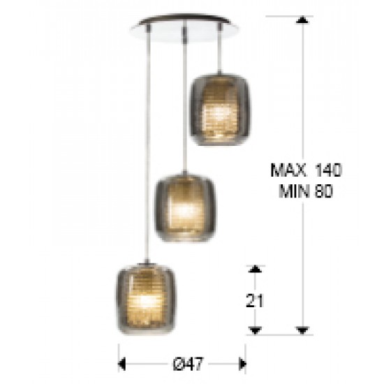Suspensie AQUA Schuller E27, Crom 654639 Spania