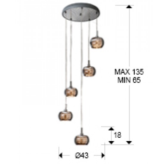 Candelabru ARIAN Schuller G9, Crom 193364 Spania