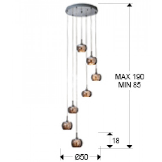 Candelabru ARIAN Schuller G9, Crom 193453 Spania
