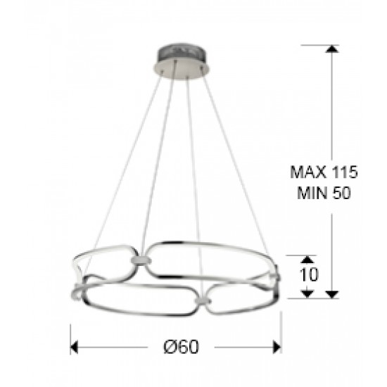 Suspensie COLETTE Schuller Led, Crom 786831 Spania
