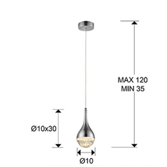 Pendul ELIE Schuller Led, Crom 773106 Spania