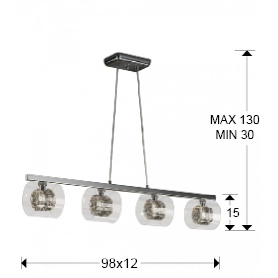 Suspensie FLASH Schuller G9, Crom 391653 Spania