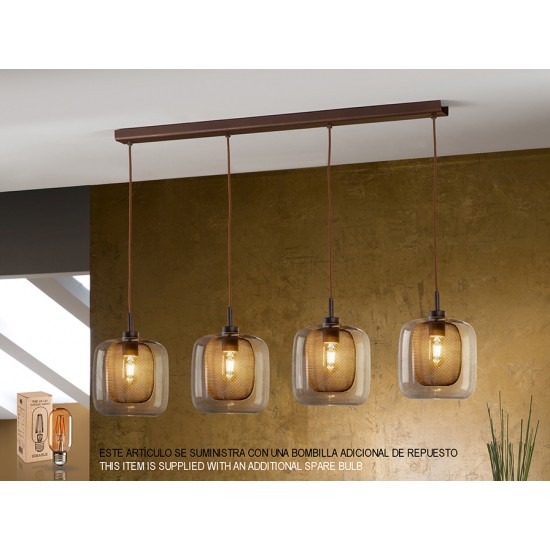 Suspensie FOX Schuller E27, Ciocolatiu 653422D Spania