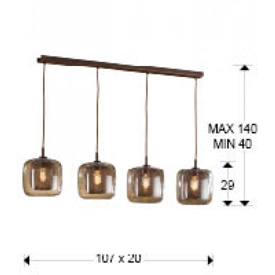 Suspensie FOX Schuller E27, Ciocolatiu 653422D Spania