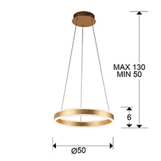 Suspensie HELIA Schuller Led, Auriu 831940 Spania