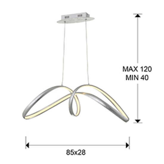 Suspensie LIA Schuller Led, Argintiu 328319 Spania