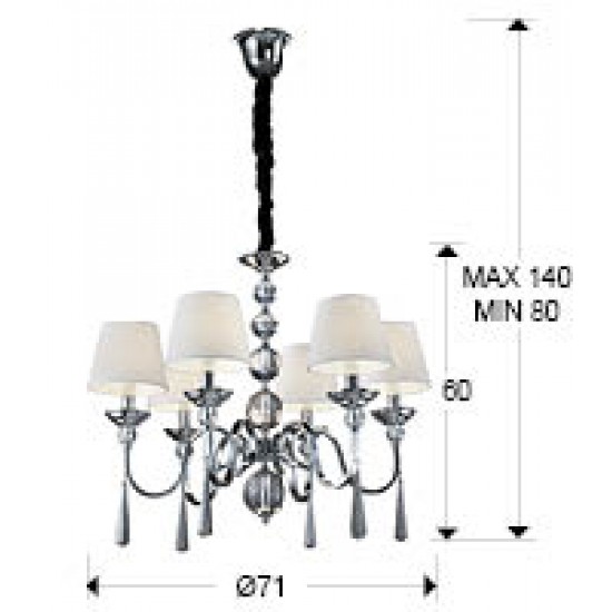 Candelabru MERCURY II Schuller E14, Crom 520783 Spania
