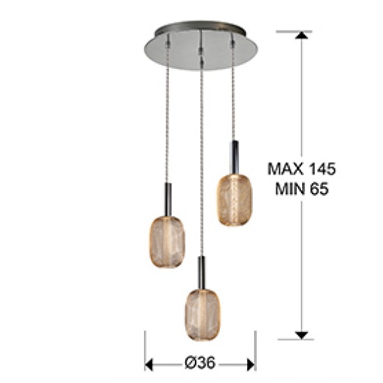 Suspensie MICRON Schuller Led, Crom 413626 Spania