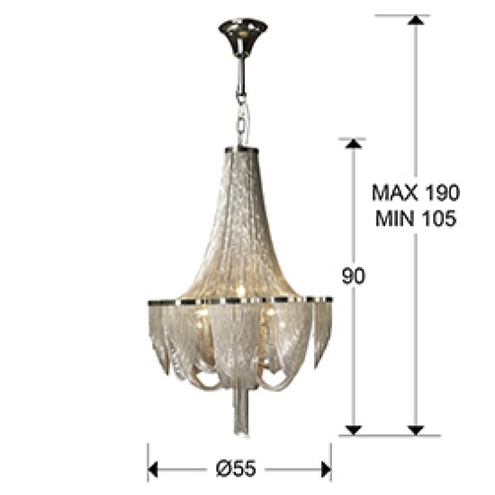 Candelabru MINERVA Schuller G9, Crom|Nichel 872853 Spania