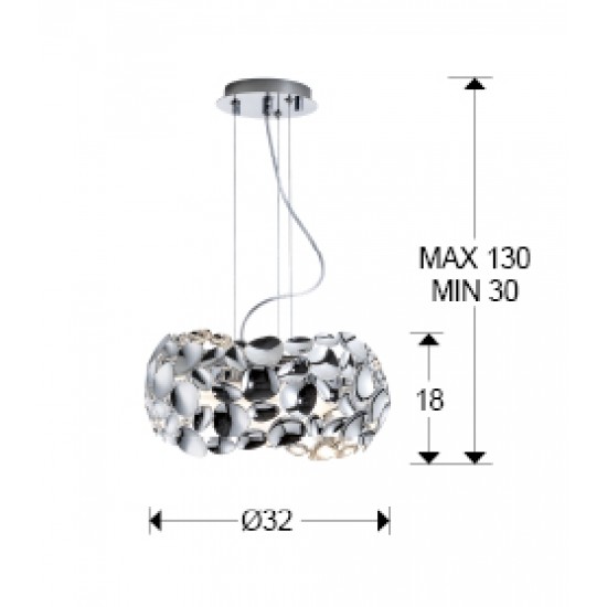 Suspensie NARISA Schuller G9, Crom 266172 Spania