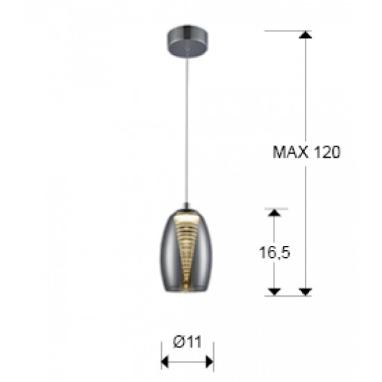 Pendul NEBULA Schuller Led, Crom 584102 Spania