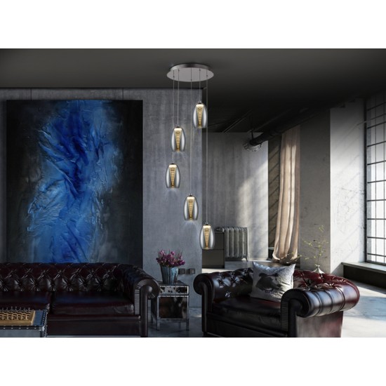 Candelabru NEBULA Schuller Led, Crom 584438 Spania