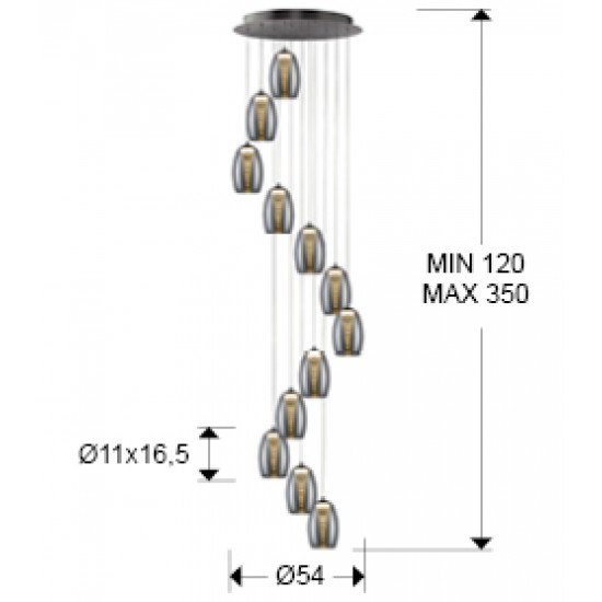 Candelabru NEBULA Schuller Led, Crom 584541 Spania