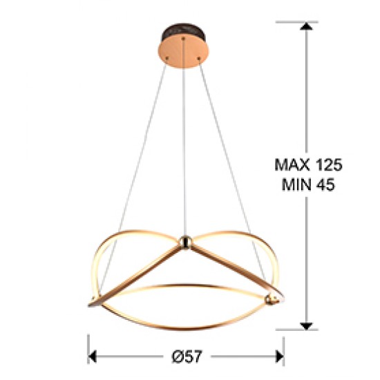 Suspensie OCELLIS Schuller Led, Auriu Rose 757232 Spania