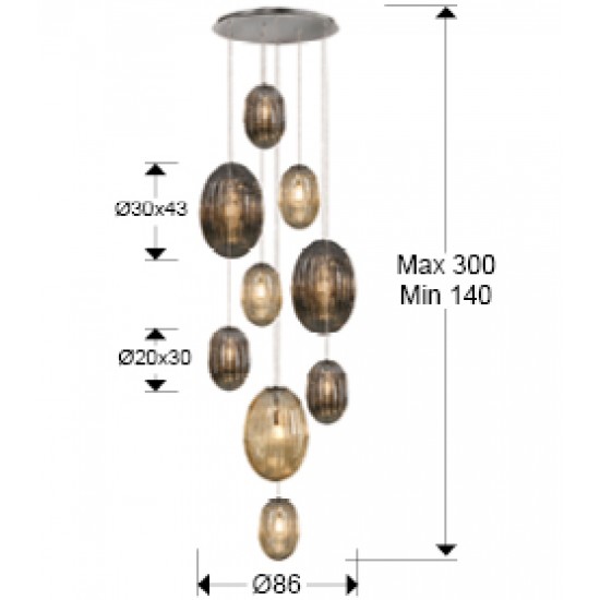 Suspensie OVILA Schuller E27, Crom 752367 Spania