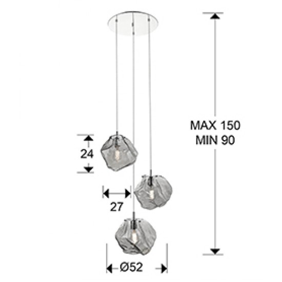 Suspensie PETRA Schuller E27, Crom 213301 Spania