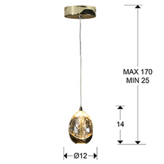 Pendul ROCIO Schuller Led, Auriu Sampanie 784347 Spania