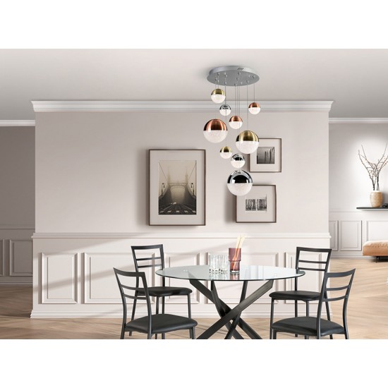 Suspensie  Schuller Led, Cupru|Alama Satinata|Crom 793091B Spania