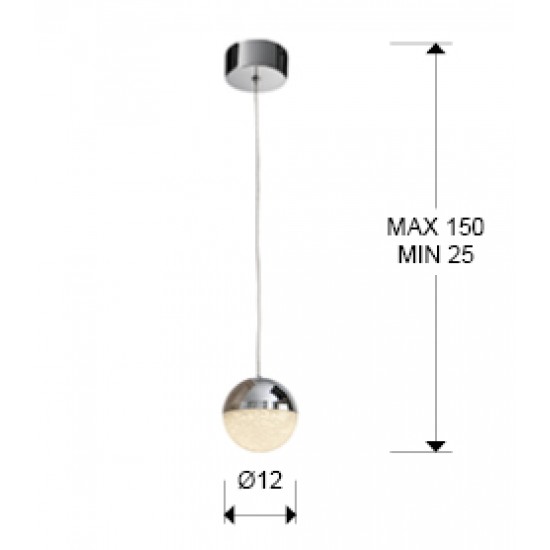 Pendul SPHERE Schuller Led, Crom 793301 Spania