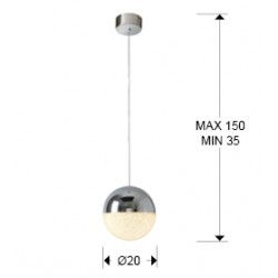 Pendul SPHERE Schuller Led, Crom 793412 Spania