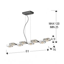 Suspensie SURIA II Schuller Led, Crom 375618 Spania