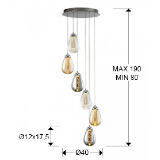 Suspensie TACCIA Schuller Led, Crom 394834 Spania