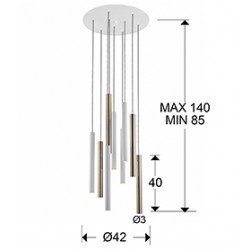 Suspensie VARAS Schuller Led, Auriu Stralucitor|Alb Mat 373250D Spania
