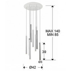 Suspensie VARAS Schuller Led, Crom|Alb Mat 373261 Spania