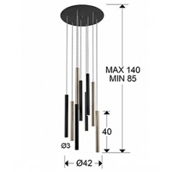 Suspensie VARAS Schuller Led, Auriu|Alb Mat 373272D Spania