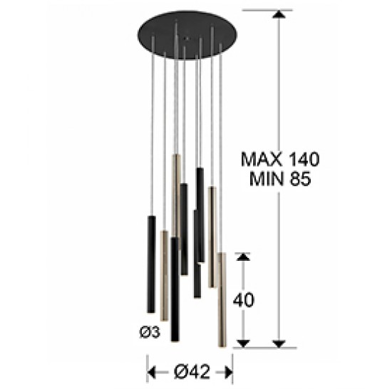 Suspensie VARAS Schuller Led, Auriu|Alb Mat 373272D Spania