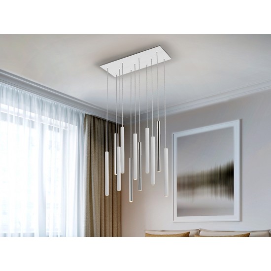 Suspensie VARAS Schuller Led, Crom|Alb Mat 373378D Spania