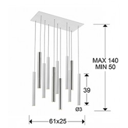 Suspensie VARAS Schuller Led, Crom|Alb Mat 373378D Spania