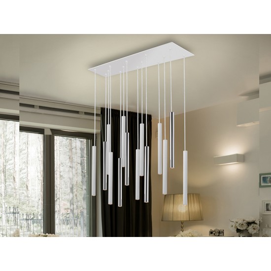 Suspensie VARAS Schuller Led, Crom|Alb Mat 373416D Spania