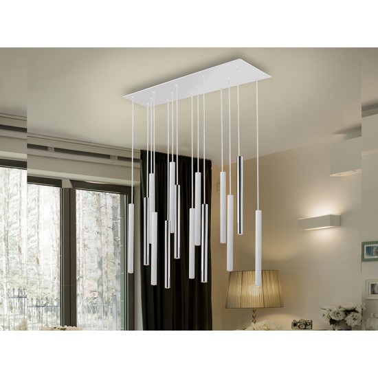 Suspensie VARAS Schuller Led, Crom|Alb Mat 373416 Spania