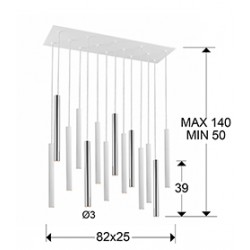 Suspensie VARAS Schuller Led, Crom|Alb Mat 373416 Spania